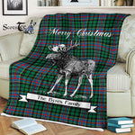 Scotstee Shop - Scotstee Shop Tartan Plaid Fleece Blankets With Moose Clan Byres Tartan Plaid Christmas Blanket