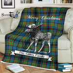Scotstee Shop - Scotstee Shop Tartan Plaid Fleece Blankets With Moose Clan Gillies Tartan Plaid Christmas Blanket