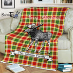 Scotstee Shop - Scotstee Shop Tartan Plaid Fleece Blankets With Moose Clan Gibson Tartan Plaid Christmas Blanket