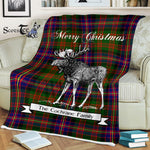 Scotstee Shop - Scotstee Shop Tartan Plaid Fleece Blankets With Moose Clan Cochrane Tartan Plaid Christmas Blanket