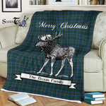 Scotstee Shop - Scotstee Shop Tartan Plaid Fleece Blankets With Moose Clan Broun Modern Tartan Plaid Christmas Blanket