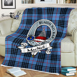 Scotstee Shop - Scotstee Shop Tartan Plaid Fleece Blankets MacNeill Of Barra Clan Badge Tartan Fleece Blanket Scottish
