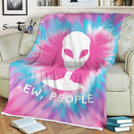 Scotstee Shop - Scotstee Shop Blanket Alien Ew, People - Alien Edition Pink Heart Tie Dye Rainbow Hippie Fleece Blanket