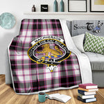 Scotstee Shop Tartan Plaid Blanket MacPherson Hunting Modern Clan Crest Badge Scottish Tartan Plaid Sherpa Blanket