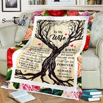 Scotstee Shop - Personalized Gift Letter To My Wife Love Quote For Wife Retro Ànd Vintage Gift Rose Fleece Blanket
