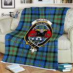 Scotstee Shop Tartan Plaid Fleece Blankets MacLeod Of Harris Ancient Clan Crest Badge Scottish Tartan Plaid Sherpa Blanket