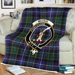 Scotstee Shop - Scotstee Shop Tartan Plaid Fleece Blankets MacRae Clan Crest Badge Tartan Fleece Blanket Scottish
