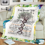 Scotstee Shop - Personalized Gift Letter To Wife Art To My Beautiful Wife Gift Fleece Blanket