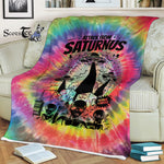 Scotstee Shop - Scotstee Shop Blanket Attack from Saturnus - Funny Alien Tie Dye Hippie Fleece Blanket