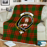 Scotstee Shop - Scotstee Shop Tartan Plaid Fleece Blankets Menzies Green Modern Clan Crest Badge Tartan Fleece Blanket Scottish