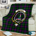 Scotstee Shop - Scotstee Shop Tartan Plaid Fleece Blankets Morrison Clan Crest Badge Tartan Fleece Blanket Scottish