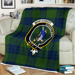 Scotstee Shop - Scotstee Shop Tartan Plaid Fleece Blankets Montgomery Hunting Clan Crest Badge Tartan Fleece Blanket Scottish