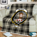 Scotstee Shop - Scotstee Shop Tartan Plaid Fleece Blankets Menzies Ancient Clan Crest Badge Tartan Fleece Blanket Scottish