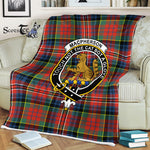Scotstee Shop - Macpherson Tartan Plaid Fleece Blanket MacPherson Ancient Plaid Blanket Clan Crest Badge Tartan Blanket