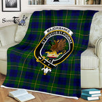 Scotstee Shop - Scotstee Shop Tartan Plaid Fleece Blankets Marjoribanks Modern Clan Crest Badge Tartan Fleece Blanket Scottish