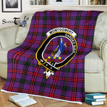 Scotstee Shop - Scotstee Shop Tartan Plaid Fleece Blankets Montgomery Modern Clan Crest Badge Tartan Fleece Blanket Scottish