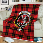 Scotstee Shop - Scotstee Shop Tartan Plaid Fleece Blankets MacQueen Clan Crest Badge Tartan Fleece Blanket Scottish