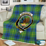 Scotstee Shop - Scotstee Shop Tartan Plaid Fleece Blankets Marjoribanks Ancient Clan Crest Badge Tartan Fleece Blanket Scottish
