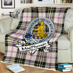 Scotstee Shop - Scotstee Shop Tartan Plaid Blankets MacPherson Dress Ancient Clan Badge Tartan Fleece Blanket Scottish