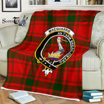 Scotstee Shop - Scotstee Shop Tartan Plaid Fleece Blankets MacQuarrie Clan Crest Badge Tartan Fleece Blanket Scottish