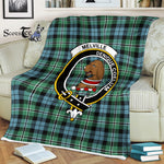 Scotstee Shop - Scotstee Shop Tartan Plaid Fleece Blankets Melville Hunting Clan Crest Badge Tartan Fleece Blanket Scottish