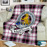 Scotstee Shop - Scotstee Shop Tartan Plaid Blankets MacPherson Hunting Modern Clan Badge Tartan Fleece Blanket Scottish