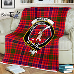 Scotstee Shop - Scotstee Shop Tartan Plaid Fleece Blankets MacRae Modern Clan Crest Badge Tartan Fleece Blanket Scottish