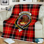 Scotstee Shop - Scotstee Shop Tartan Plaid Fleece Blankets Marjoribanks Clan Crest Badge Tartan Fleece Blanket Scottish