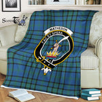 Scotstee Shop - Scotstee Shop Tartan Plaid Fleece Blankets Matheson Hunting Ancient Clan Crest Badge Tartan Fleece Blanket Scottish