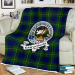 Scotstee Shop - Scotstee Shop Tartan Plaid Fleece Blankets Marjoribanks Modern Clan Badge Tartan Fleece Blanket Scottish