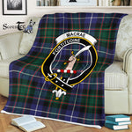 Scotstee Shop - Scotstee Shop Tartan Plaid Fleece Blankets MacRae Hunting Modern Clan Crest Badge Tartan Fleece Blanket Scottish