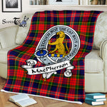 Scotstee Shop - Scotstee Shop Tartan Plaid Blankets MacPherson Modern Clan Badge Tartan Fleece Blanket Scottish