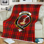 Scotstee Shop - Scotstee Shop Tartan Plaid Fleece Blankets Matheson Red Clan Crest Badge Tartan Fleece Blanket Scottish