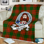 Scotstee Shop - Scotstee Shop Tartan Plaid Fleece Blankets Menzies Green Modern Clan Badge Tartan Fleece Blanket Scottish