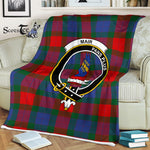 Scotstee Shop - Scotstee Shop Tartan Plaid Fleece Blankets Mar Clan Crest Badge Tartan Fleece Blanket Scottish