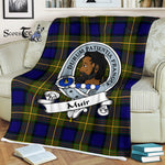 Scotstee Shop - Scotstee Shop Tartan Plaid Fleece Blankets Muir Clan Badge Tartan Fleece Blanket Scottish