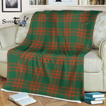 Scotstee Shop - Scotstee Shop Tartan Plaid Fleece Blankets Menzies Green Ancient Clan Tartan Plaid Fleece Blanket Scottish