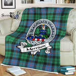 Scotstee Shop - Scotstee Shop Tartan Plaid Fleece Blankets Morrison Ancient Clan Badge Tartan Fleece Blanket Scottish