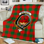 Scotstee Shop - Scotstee Shop Tartan Plaid Fleece Blankets Moncrieffe Clan Crest Badge Tartan Fleece Blanket Scottish