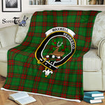 Scotstee Shop - Scotstee Shop Tartan Plaid Fleece Blankets Maxwell Hunting Clan Crest Badge Tartan Fleece Blanket Scottish