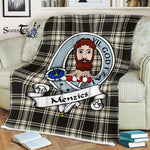 Scotstee Shop - Scotstee Shop Tartan Plaid Fleece Blankets Menzies Ancient Clan Badge Tartan Fleece Blanket Scottish
