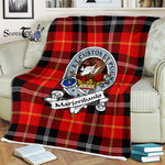 Scotstee Shop - Scotstee Shop Tartan Plaid Fleece Blankets Marjoribanks Clan Badge Tartan Fleece Blanket Scottish