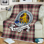 Scotstee Shop - Scotstee Shop Tartan Plaid Blankets MacPherson Hunting Ancient Clan Badge Tartan Fleece Blanket Scottish