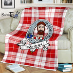 Scotstee Shop - Scotstee Shop Tartan Plaid Fleece Blankets MenZies Clan Badge Tartan Fleece Blanket Scottish