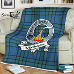 Scotstee Shop - Scotstee Shop Tartan Plaid Fleece Blankets Matheson Hunting Ancient Clan Badge Tartan Fleece Blanket Scottish