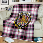Scotstee Shop - Scotstee Shop Tartan Plaid Fleece Blankets MacPherson Hunting Modern Clan Crest Badge Tartan Fleece Blanket Scottish