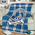 Scotstee Shop - Scotstee Shop Tartan Plaid Fleece Blankets Muirhead Blue Clan Badge Tartan Fleece Blanket Scottish