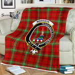 Scotstee Shop - Scotstee Shop Tartan Plaid Fleece Blankets Morrison Red Modern Clan Crest Badge Tartan Fleece Blanket Scottish