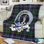 Scotstee Shop - Scotstee Shop Tartan Plaid Fleece Blankets MacRae Hunting Modern Clan Badge Tartan Fleece Blanket Scottish