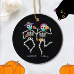 Sugar Skull Ornament personalized ornaments Dia De los Muertos of the Dead Skull Dancing Happy Halloween Ornament Gift - Scotstee Shop